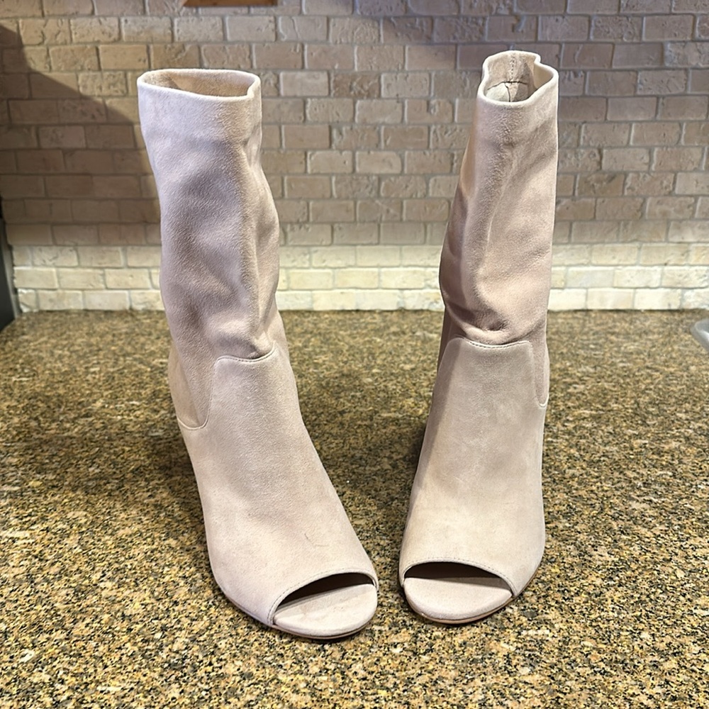 MICHAEL Michael Kors Women’s Elaine Suede Open-Toe Mid-Shaft Boots